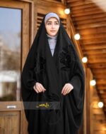 چادر گلدوزی طرح گلبرگ مخمل زنجیری
