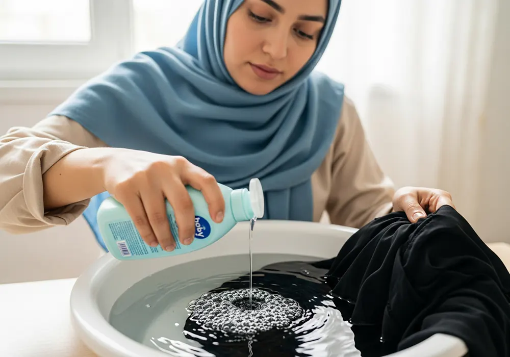 شستشوی چادر مشکی با شامپو بچه