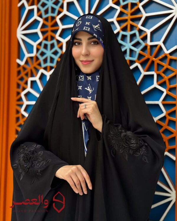 چادر گلدوزی طرح تک گل