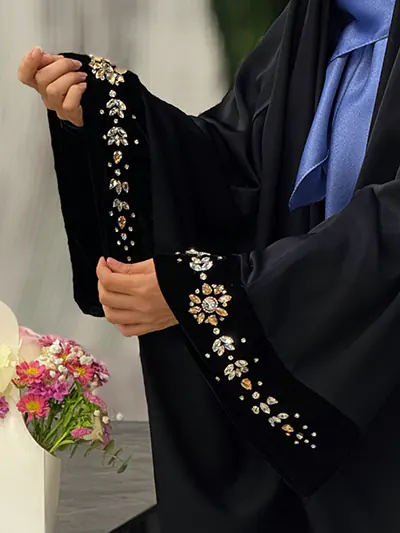 آستین چادر جواهردوزی رزگلد
